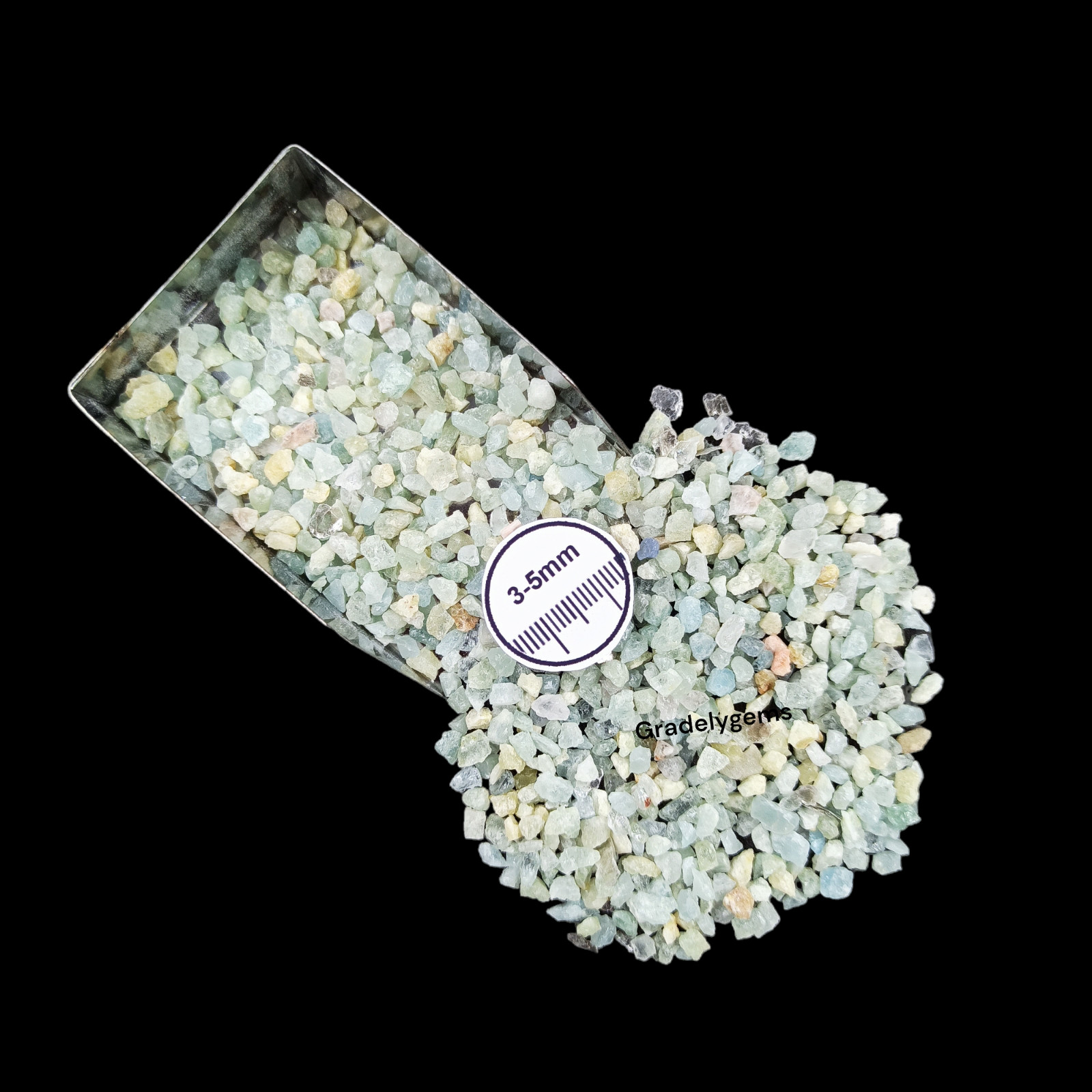 Premium Aquamarine Gemstone Crushed Powder – for Resin Art, Craft, Ring inlay