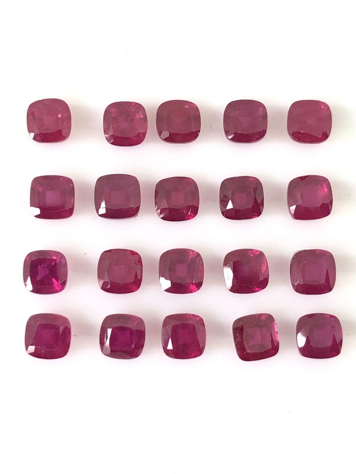 Ruby Square Cushion Cut Size 3mm, 4mm, 5mm, 6mm, 7mm, 8mm, 9mm, 10mm,11mm & 12mm