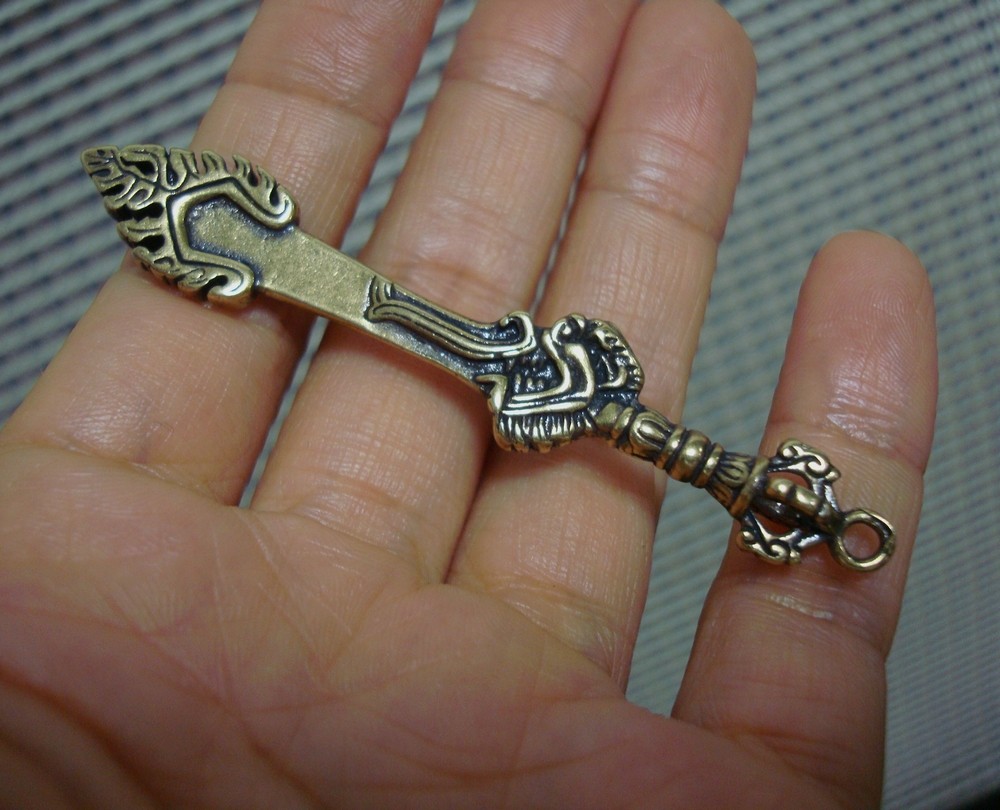 Vintage Style Pure Brass Sword FengShui Pendant Bags Charms