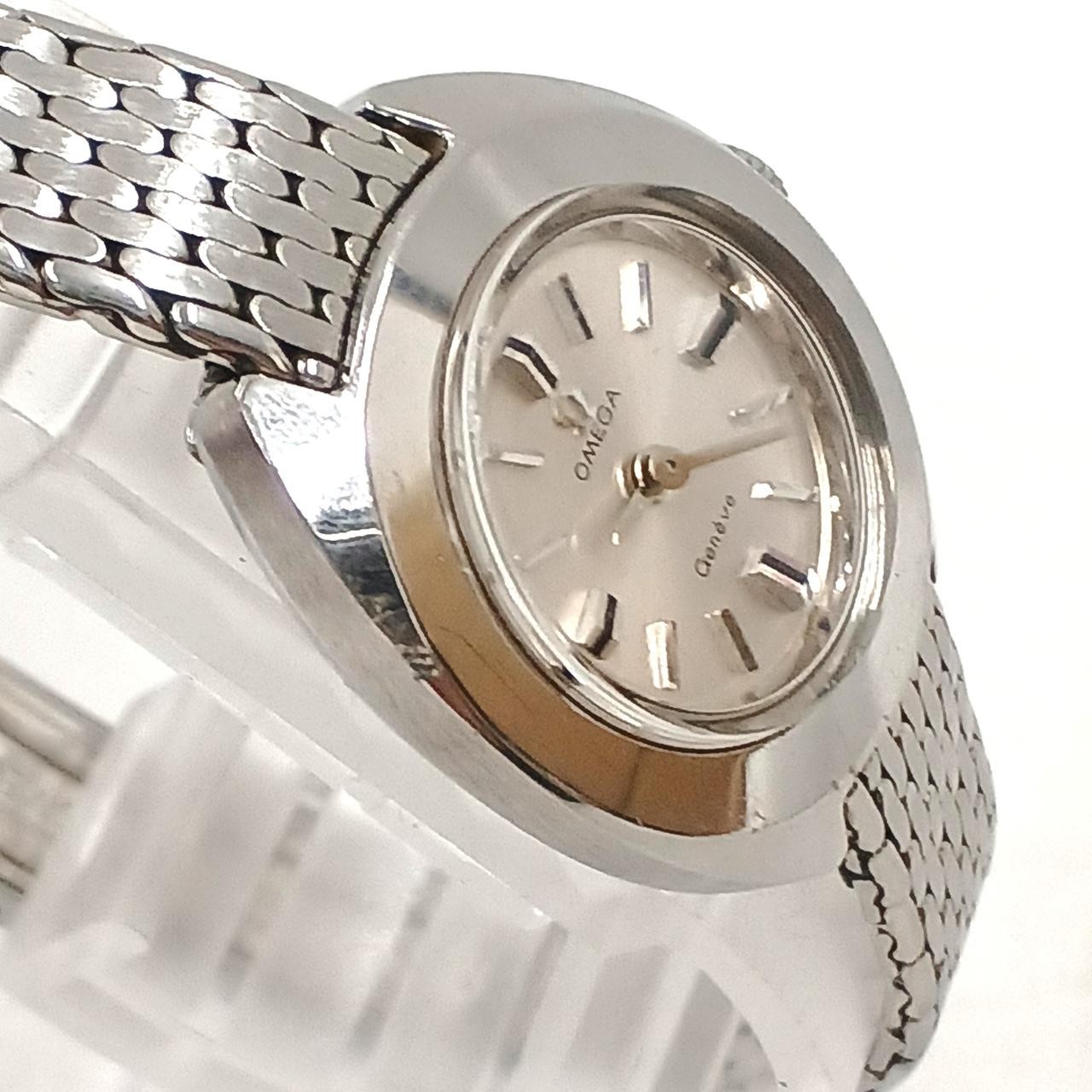 Omega Geneve Manual Wind Ladies Watch Silver Stainless Steel Vintage