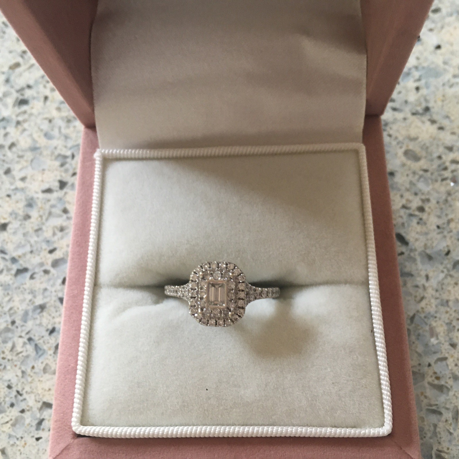 Martin Flyer 14K Gold Emerald Cut 2 Row Diamond Split Shank Ring Sz 7 3=grams !