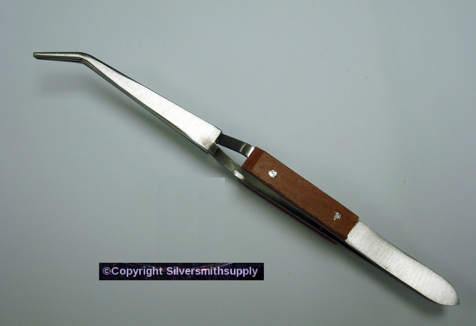 Silversmith soldering Cross Lock Forked Fiber Curved Tip Tweezer T041