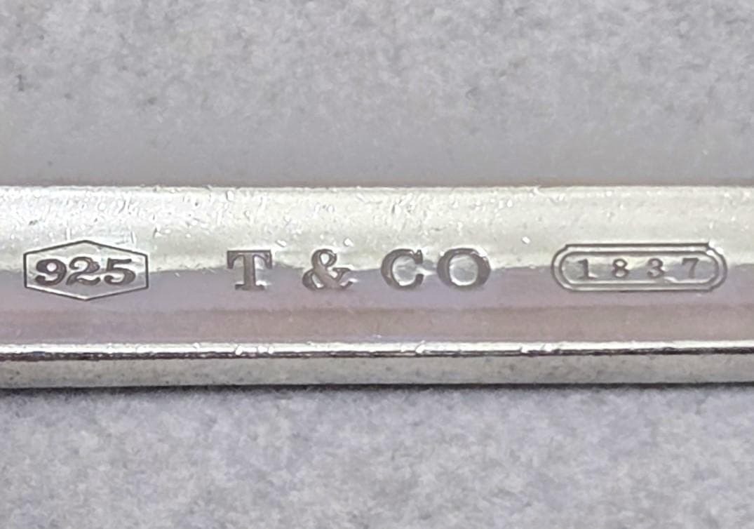 TIFFANY & Co 1837 Bar Plate Pendant Top Sterling Silver Necklace SV925