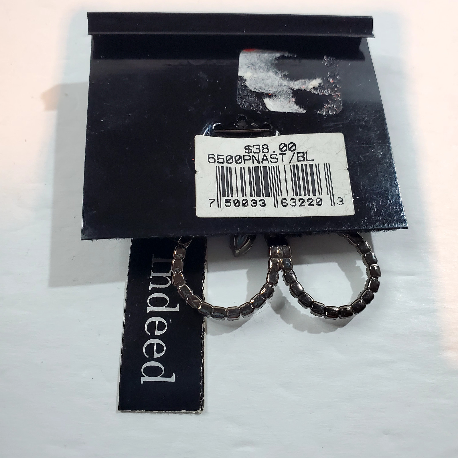 Indeed Clear & Black Rhinestone Outlined Flower Floral Brooch Pin MSRP $38