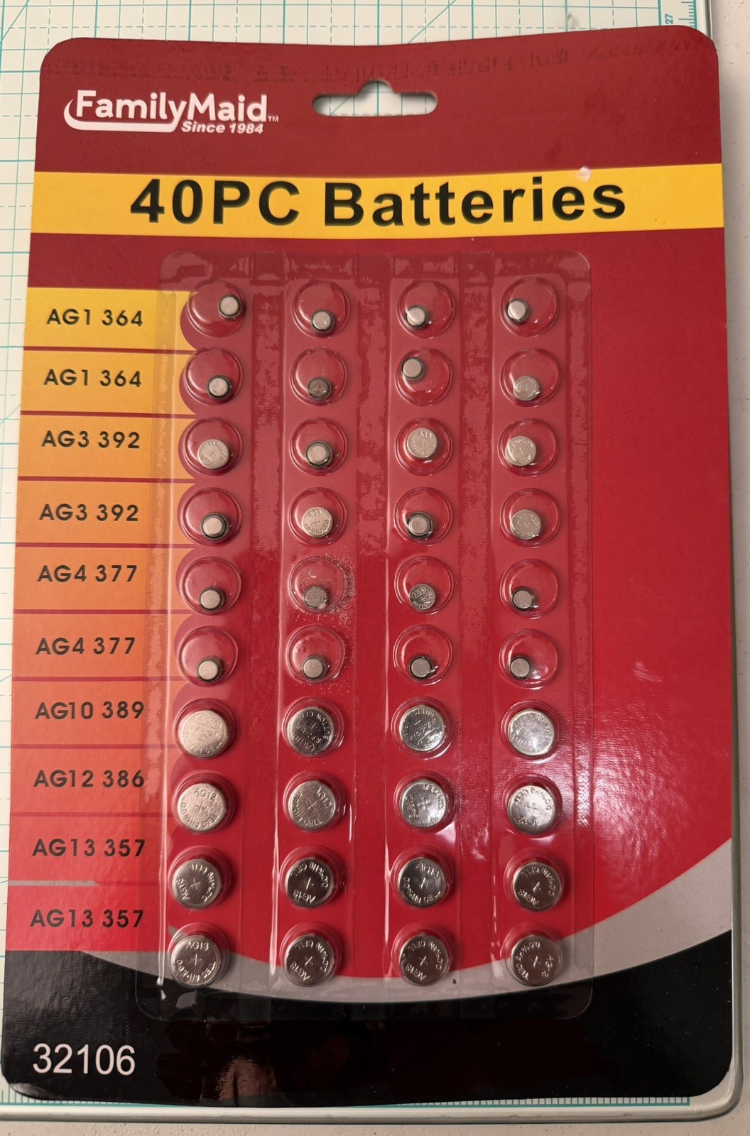 2 Packs of 40 Watch Batteries Total of 80 Batteries for Watch Repair