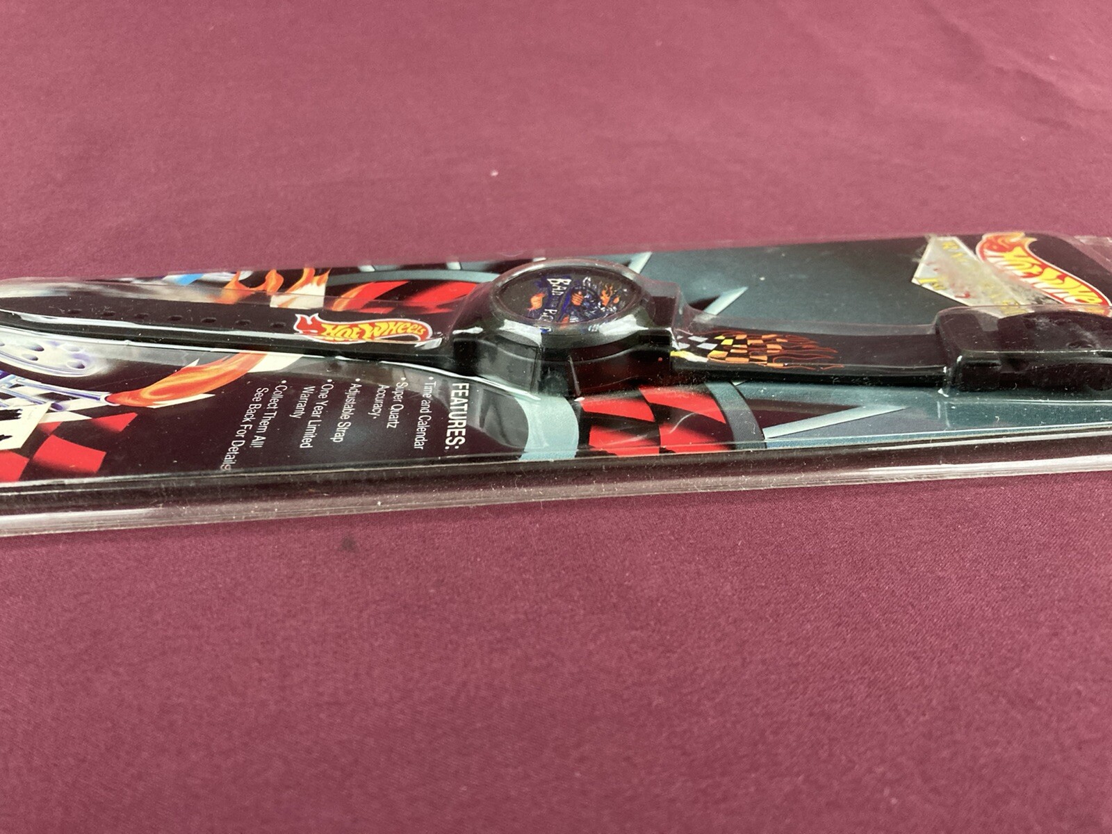Vintage Hot Wheels Race Hard Digital Wrist Watch Red Flame Band NIB