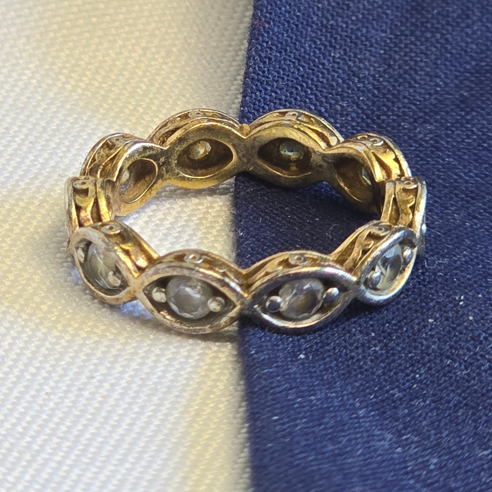 Sterling Silver Ring 4.48g Fine Jewelry Size 7 Band Cubic Zirconia *READ*
