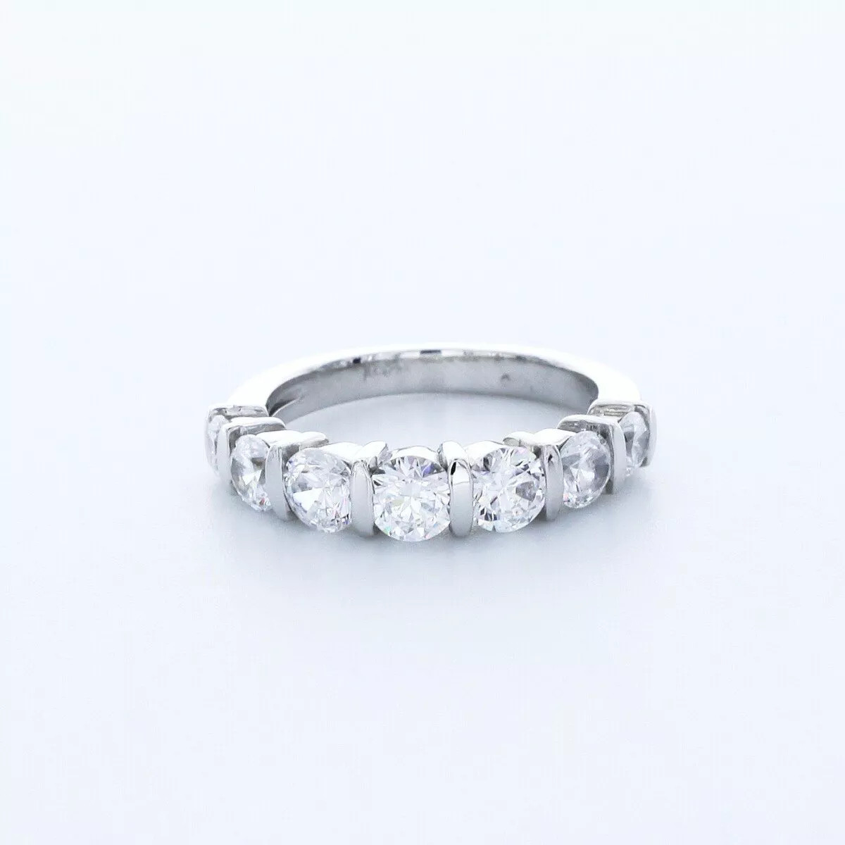 Classic Wedding Band Vintage Solid 14K Gold 1 Carat Round Natural Diamond F VS2