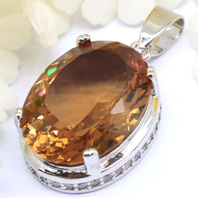 Buy 2 Get 1 Free Big Gemstone Color Changing Zultanites CZ Silver Pendant