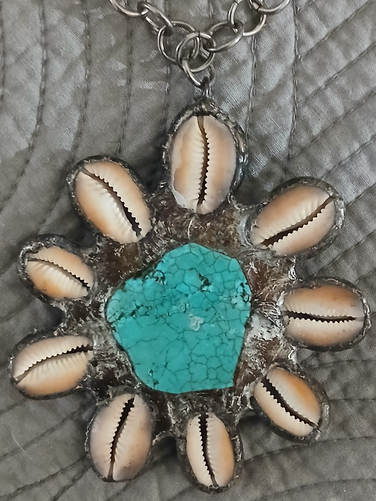 Vintage Jamie Dietrich Tourquiose And Shell Necklace. Boho Style