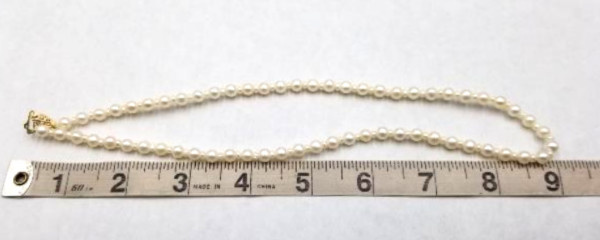 Japanese Akoya Pearl Necklace 14K Yellow Gold 585 Clasp Uniform Alternating Patt