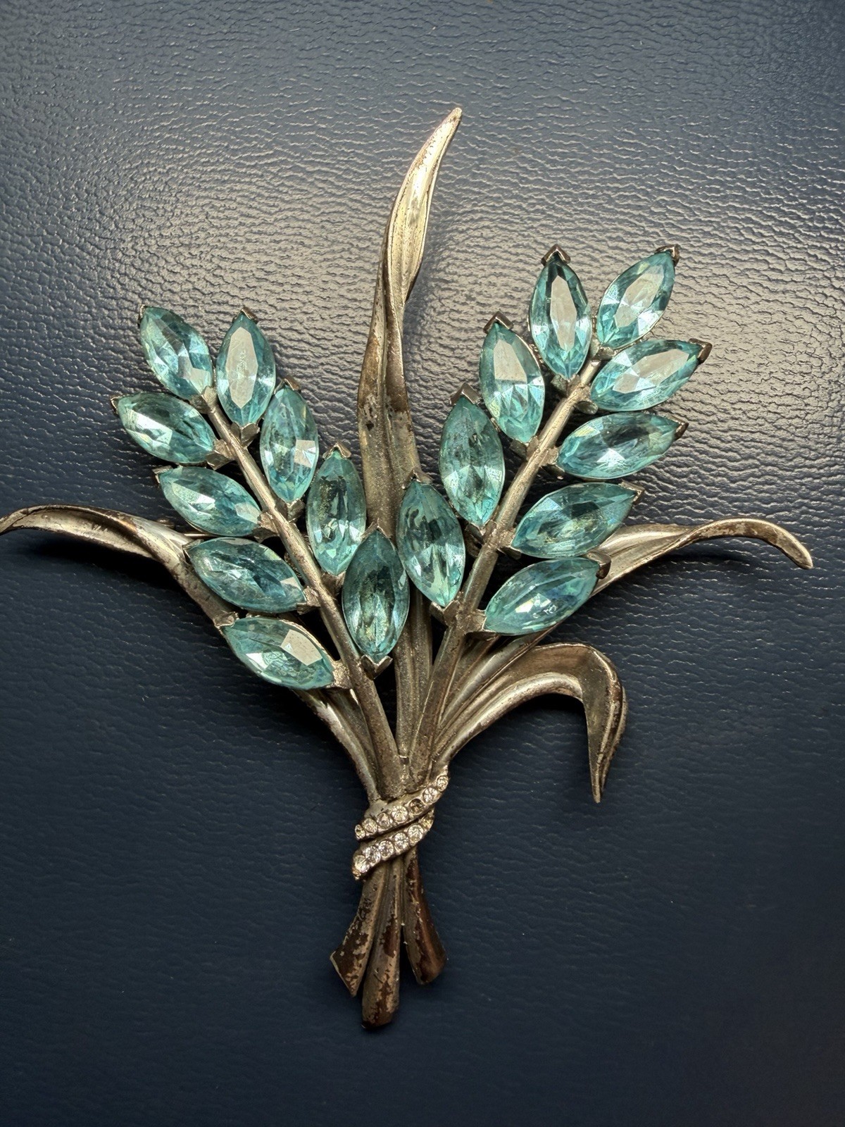 Vintage Mid-Century Rhinestone Brooches +free Gift