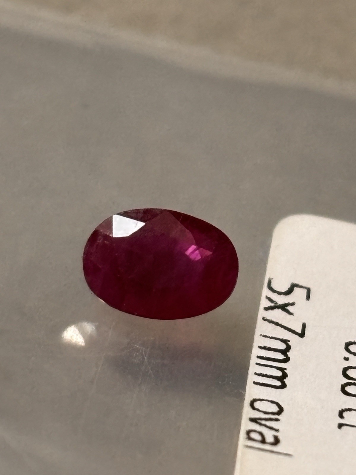Natural Ruby Loose Gemstone 0.88 ct Red Oval Cut Faceted 5×7 mm