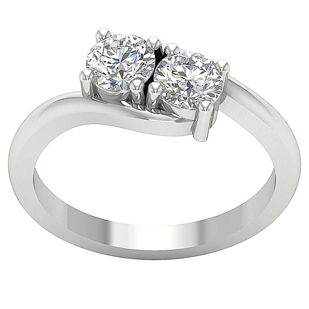 Forever Us Two Stone Solitaire Ring VS1 F 1.50-3.00Ct Lab Grown Diamond 14K Gold