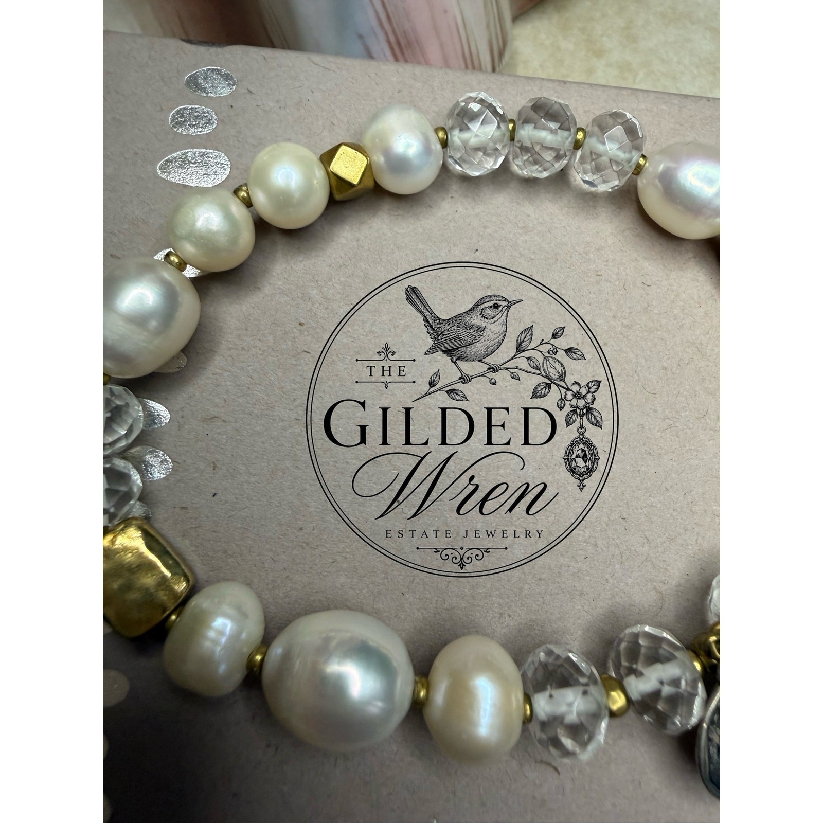 Retired Silpada B3168 Down to Earth Pearl Quartz Bracelet Display Sample 2015