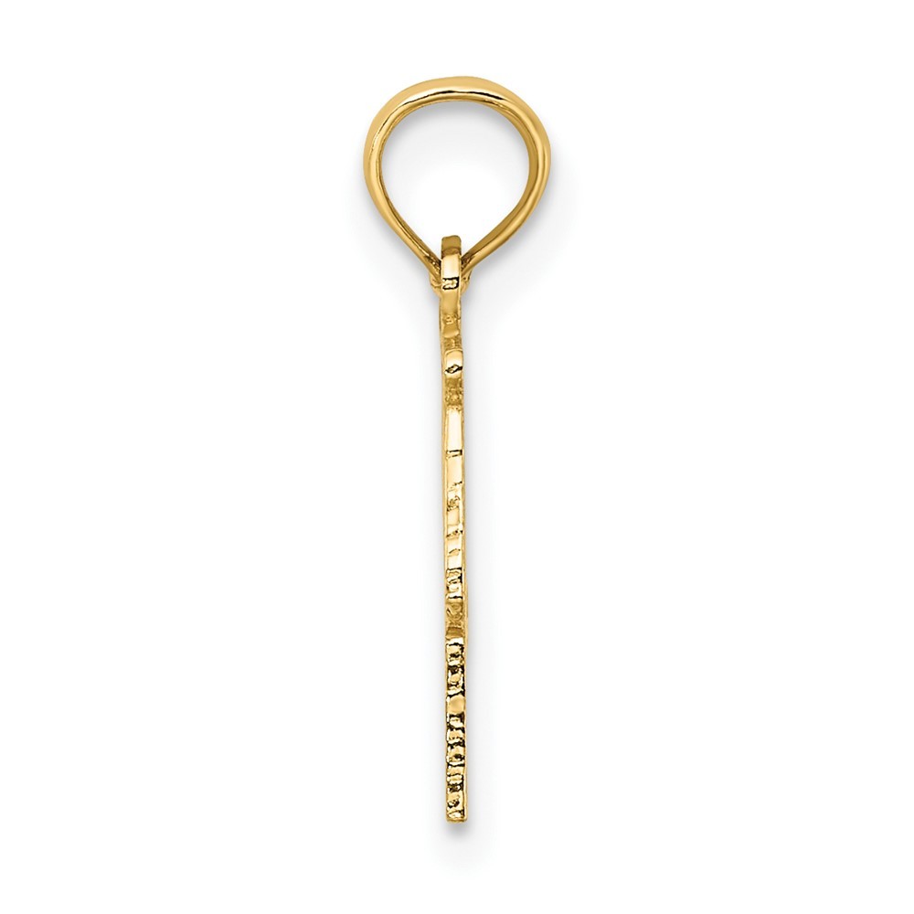 10K Yellow Gold 1 LIBRA Zodiac Charm Pendant L-15.4 mm, W-12.8 mm