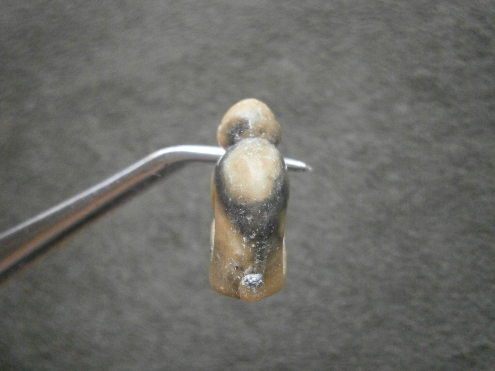 Carved Soapstone Speak No Evil Monkey with Hole Vtg Bracelet Charm Pendant 4.3g