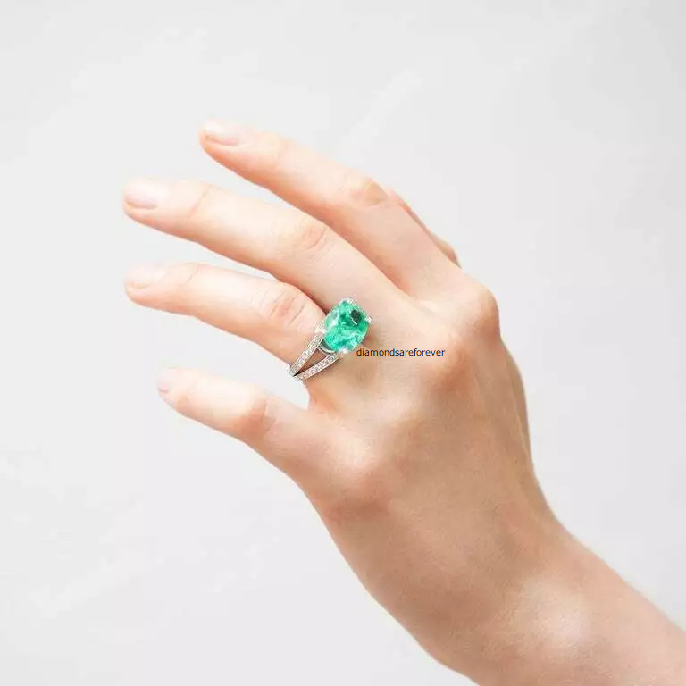 Stunning 11.75 Carat Schullin Neon Blue-Green Paraiba Tourmaline Solitaire Ring