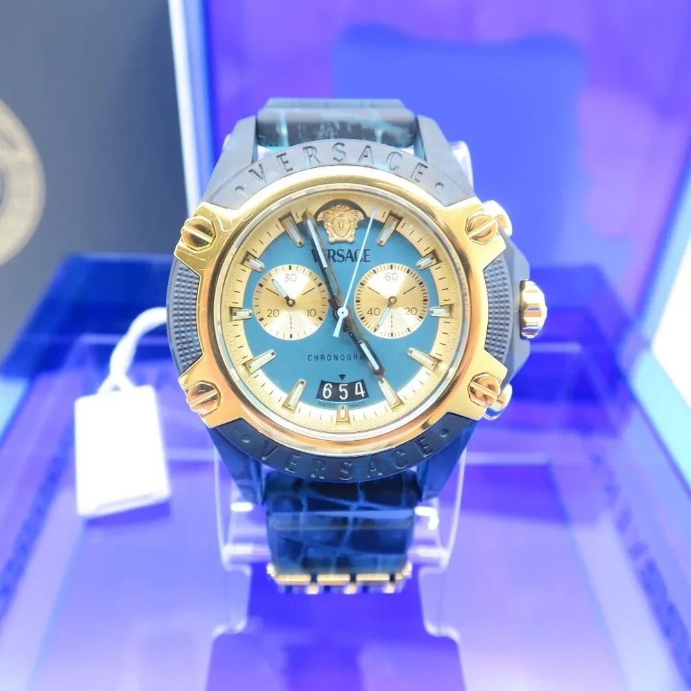 Versace VE8P00324 Icon Active Chronographs Blue Multicolor 44mm. New Watch.