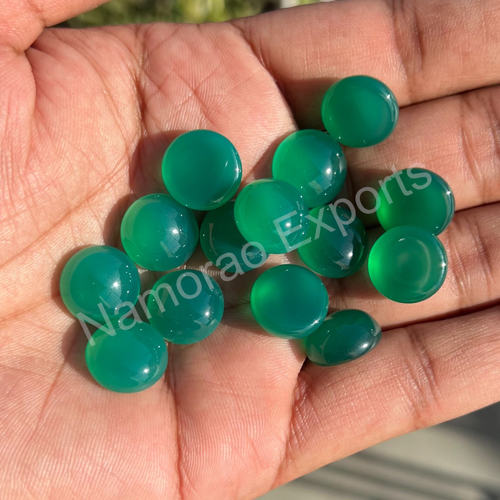 Natural Green Onyx Round 3×3 mm to 20×20 mm Loose Cabochon Jewelry Gemstone