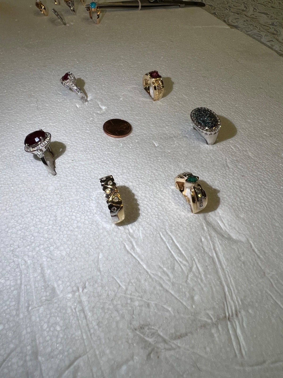 !! $1,200 EACH !! 14K Gold Gemstone & Diamond Ring Collection – 8 Rings