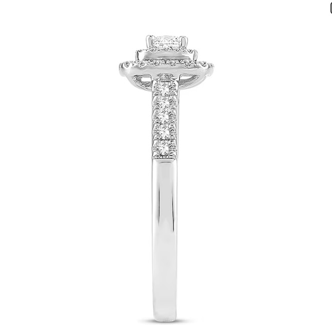 Now+Forever ½ ct-tw Princess & Round Cut Ring – 14K White Gold – Gently Handled