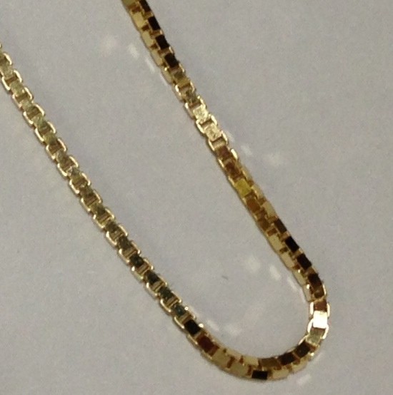 18k Yellow Gold 24″ Classsic Box Link Pendant Chain/Necklace 1.4mm 10.4 grams