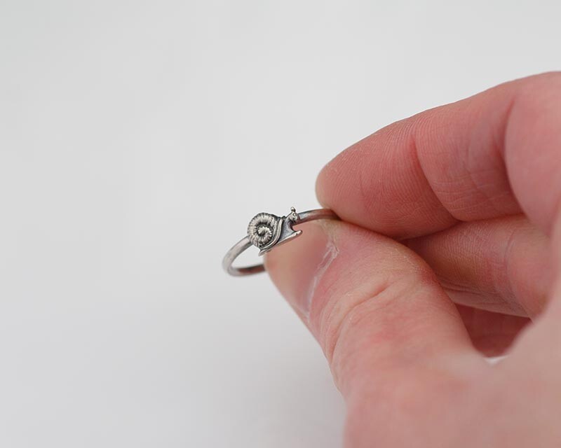 Sterling Silver Snail Ring Handmade Custom Sizes Available Solid .925