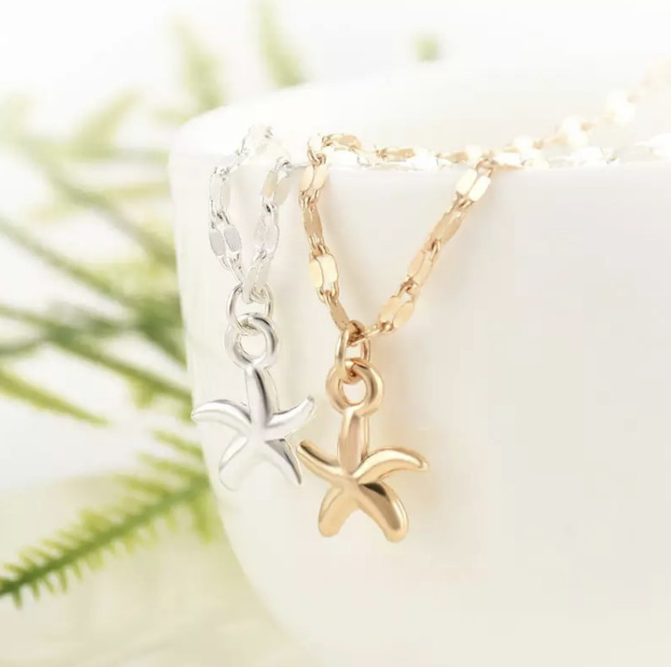Women Fashion Jewelry Gold Silver Color Starfish Anklet Ankle Bracelet 1-11