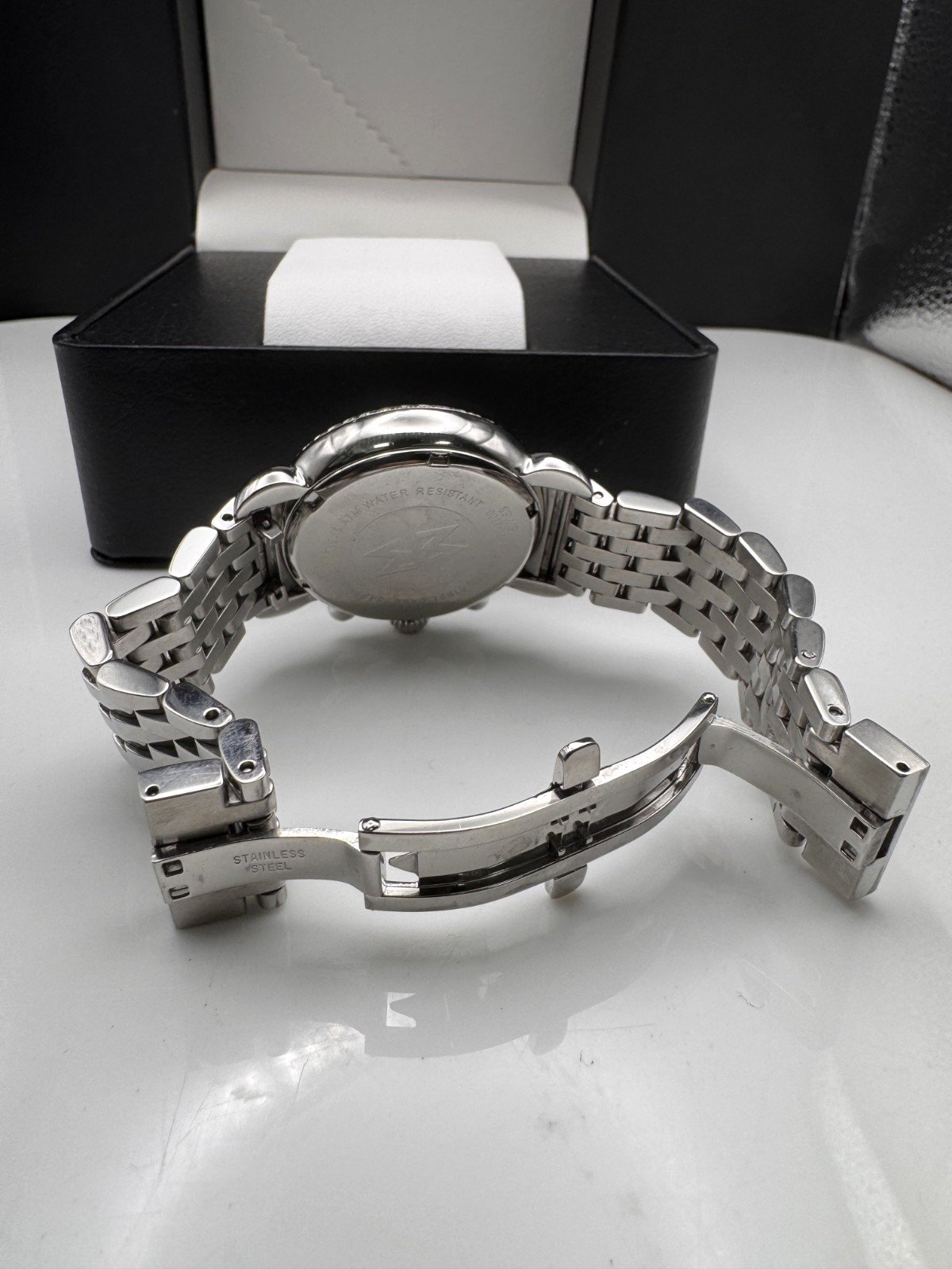 Women SWISS CHRONOGRAPH Watch MICHELE “CSX” 71-3600. Diamonds Bezel. MOP Dial