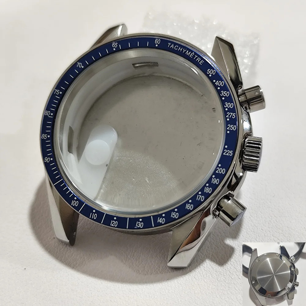 For VK63 Moon Watch 39.7MM Case Moon Pattern Back Chronograph Stainless Steel