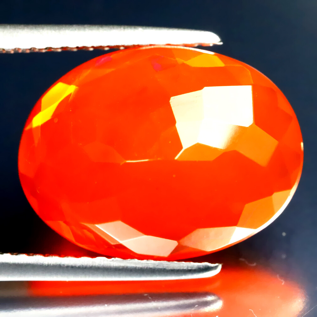 5.36 ct Unbelievable Oval Cut (15 x 12 mm) Heated Orange Fire Opal Gemstone