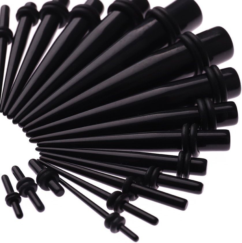 Versatile 50-Piece Ear Gauges Expander Set: Tapers, Silicone & Plugs Included