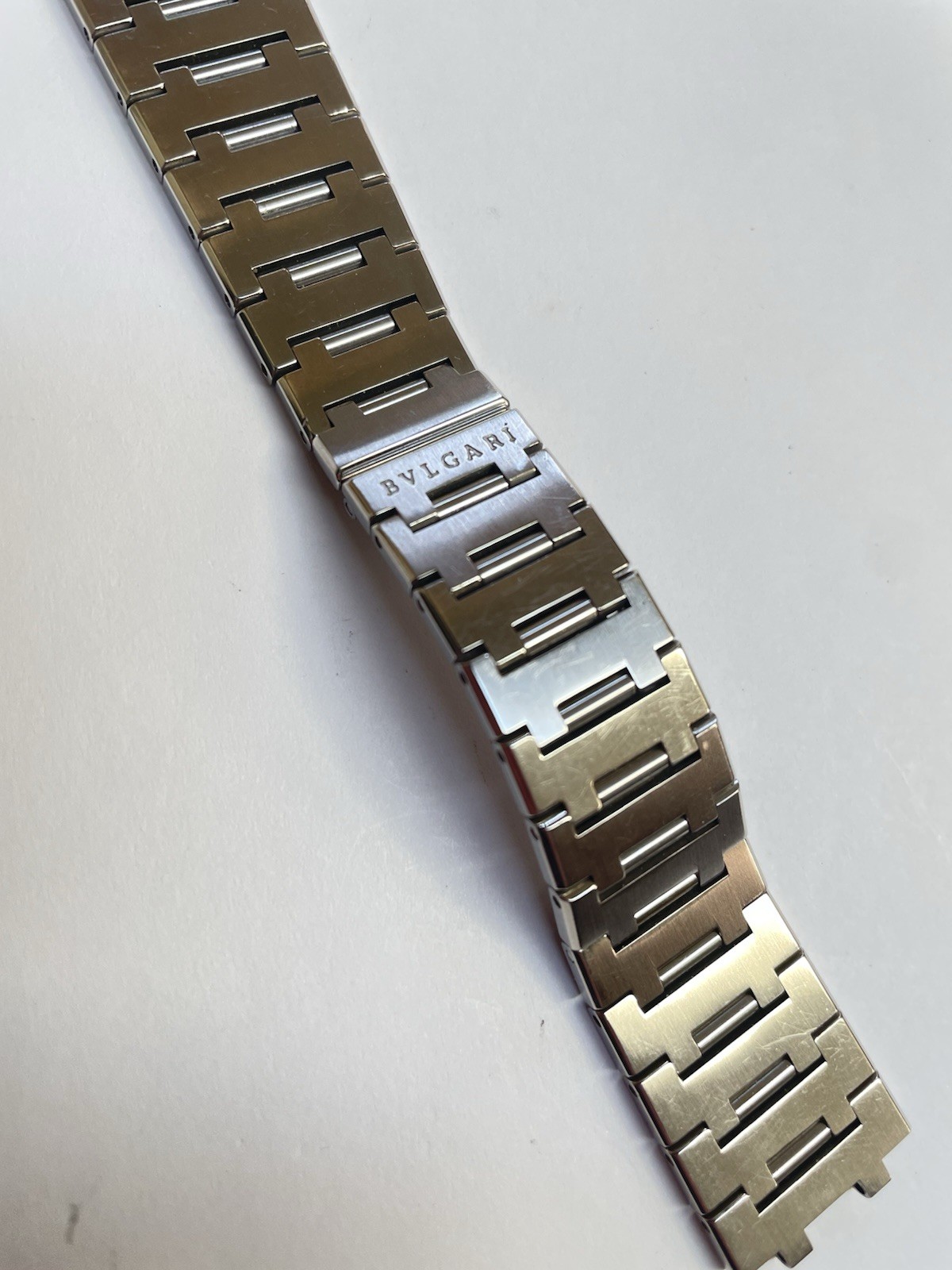 Original Bvlgari Bracelet 15 To 19mm End Link Stainless Steel Folding Clasp