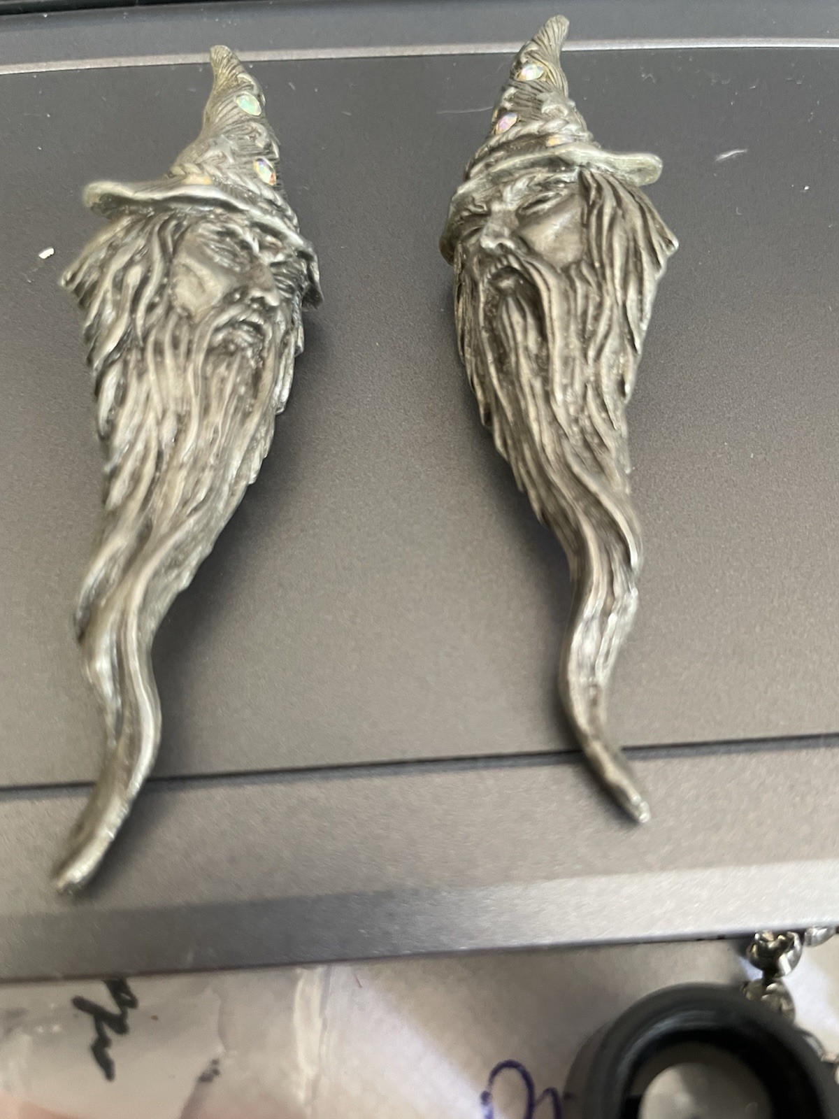 JJ Jonette Merlin earrings with A.B. rinestones