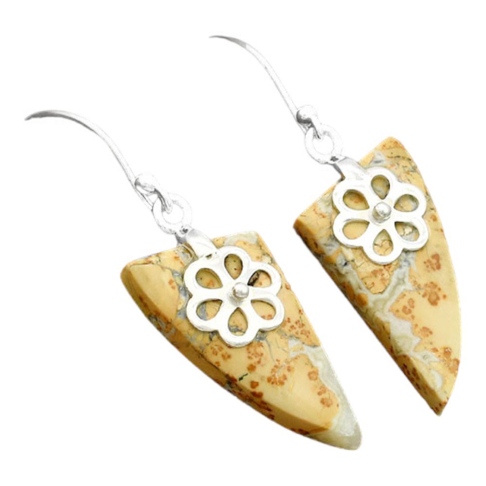 Natural Maligano Jasper – Indonesia 925 Sterling Silver Earrings Jewelry E-1137
