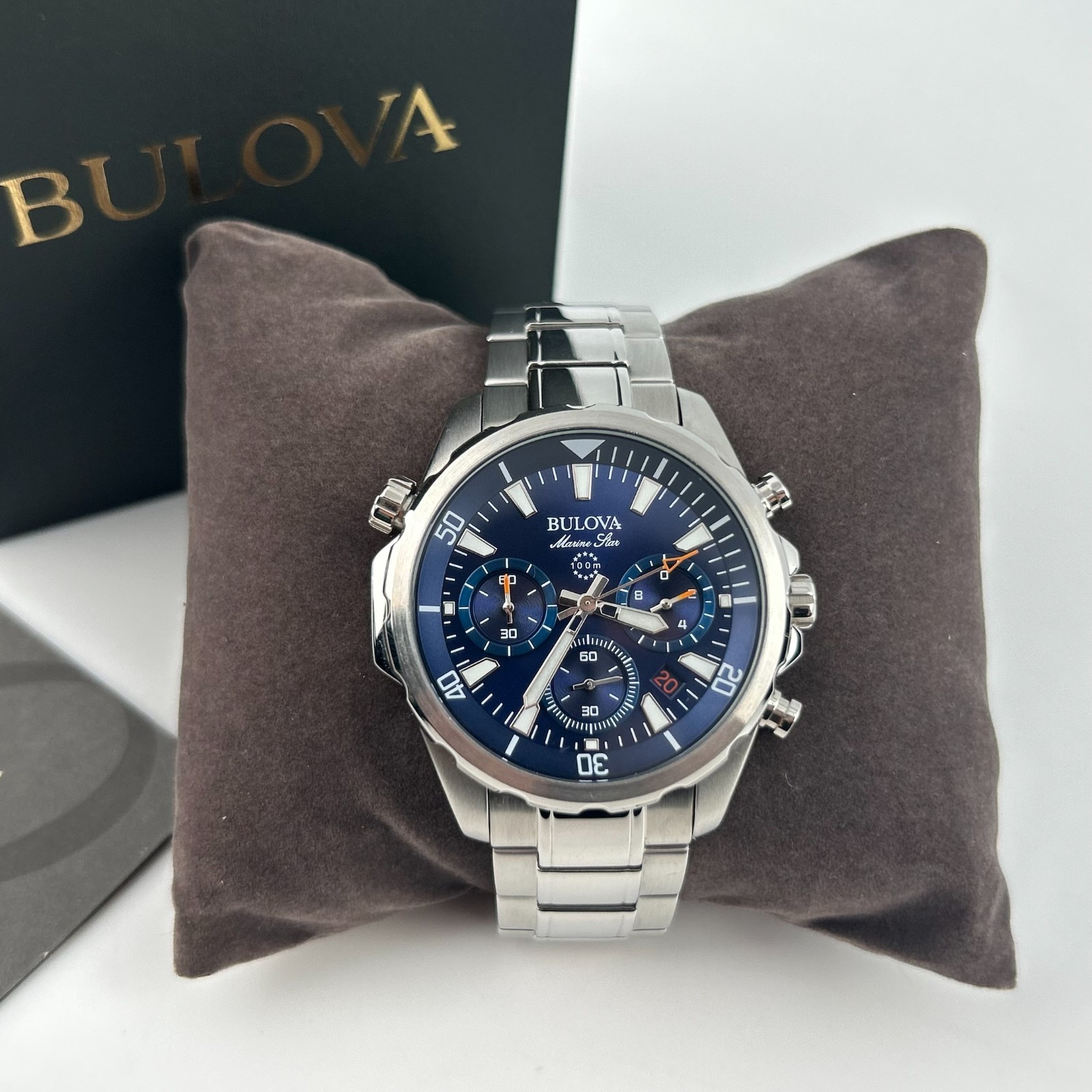 Bulova 96B256 Marine Star Blue Dial Men’s Chronograph Quartz Watch Stainless