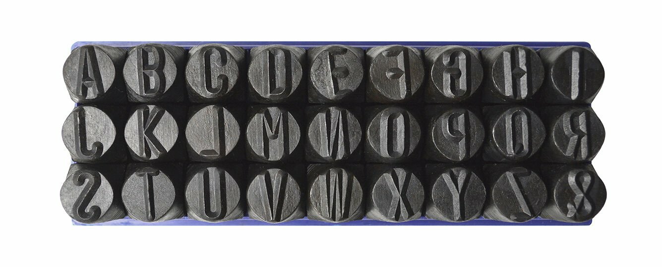 36 Pc 3/8″ 10 MM Metal Punch Stamp Letter Number Marking Gold Silver Ingot Bars