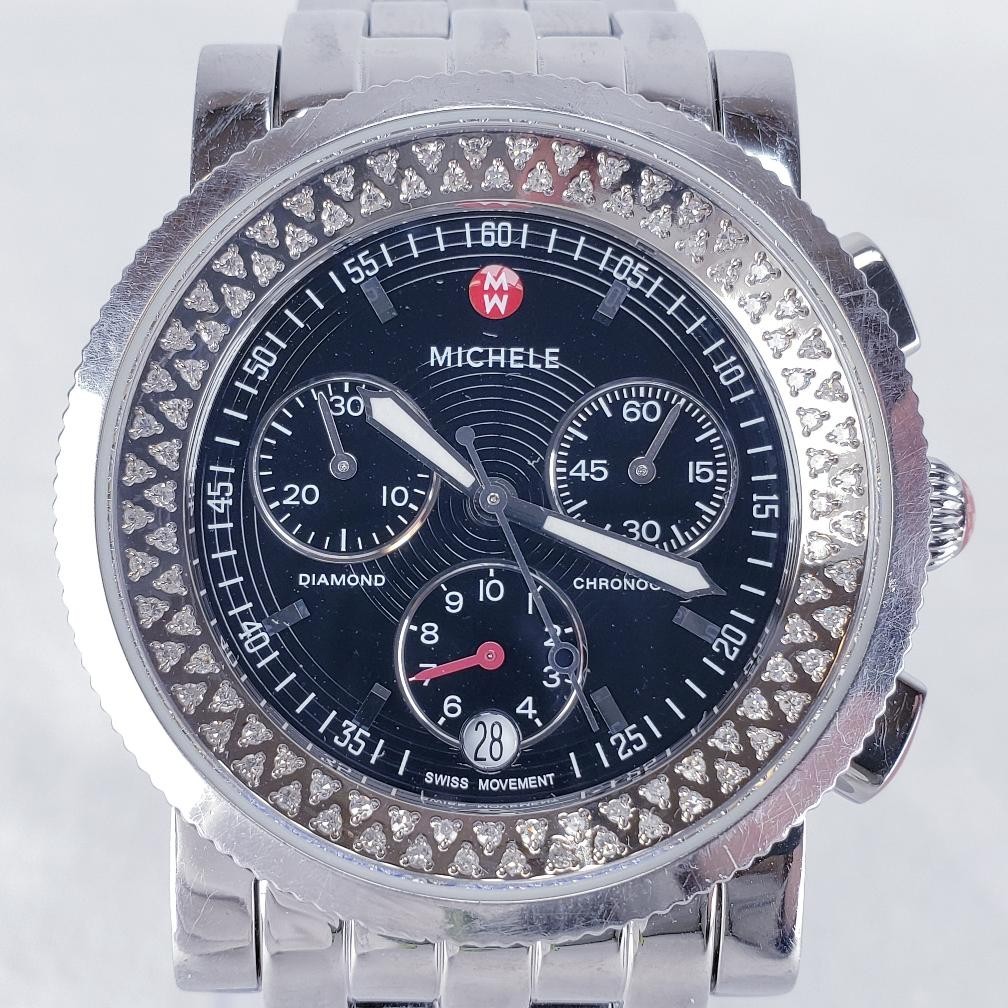 Michele Sport Sail Lady’s Watch Chrono Date Diamond 38mm MW01C01D9002