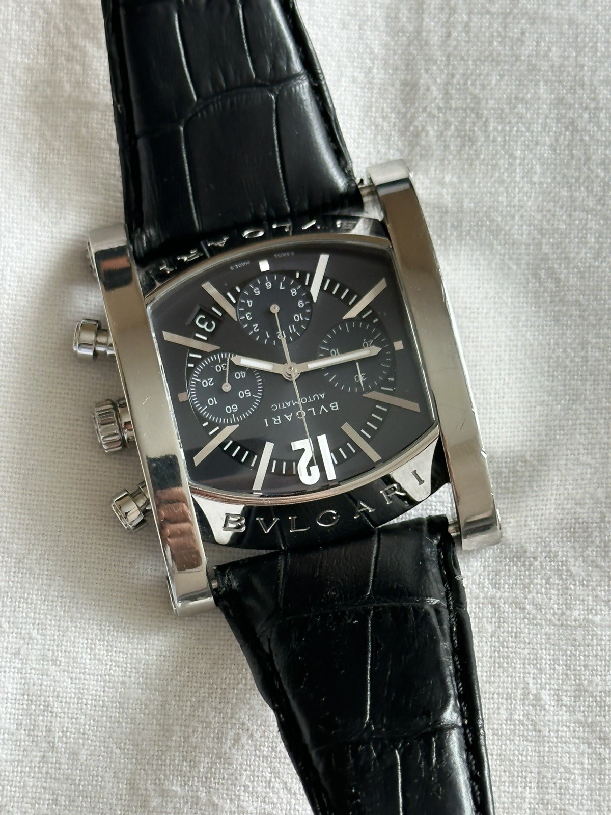 Gents Bvlgari Assioma Automatic Chronograph Black Dial