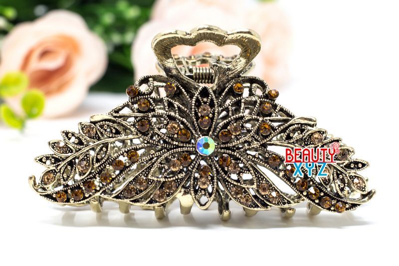 New Antique Style Large Metal Rhinestones Crystal Hair Claw Clip hair jaws clamp