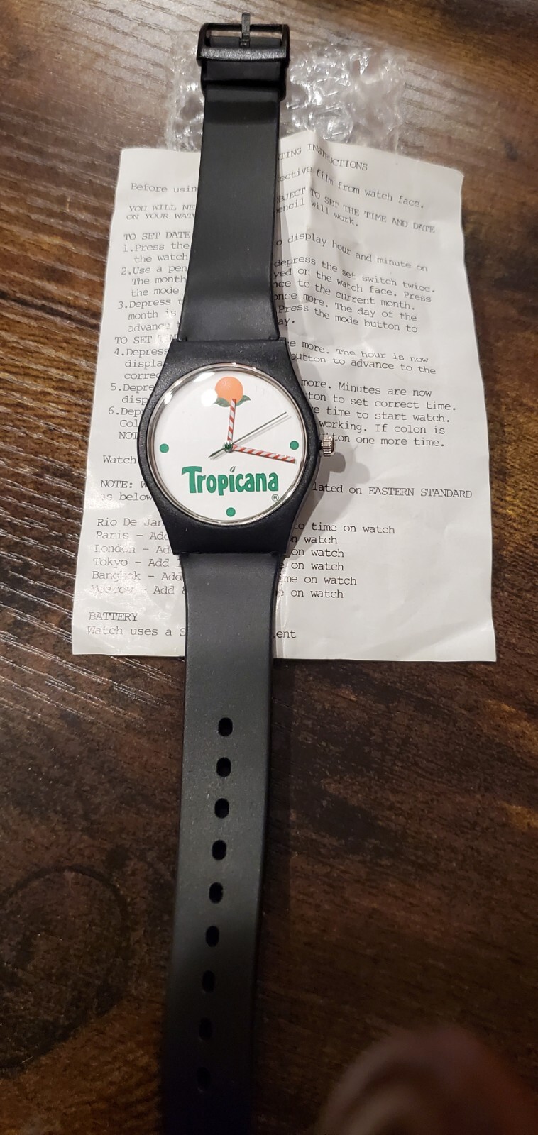 Vintage Tropicana Orange Juice Promo Watch Adult Silicone Band. YB
