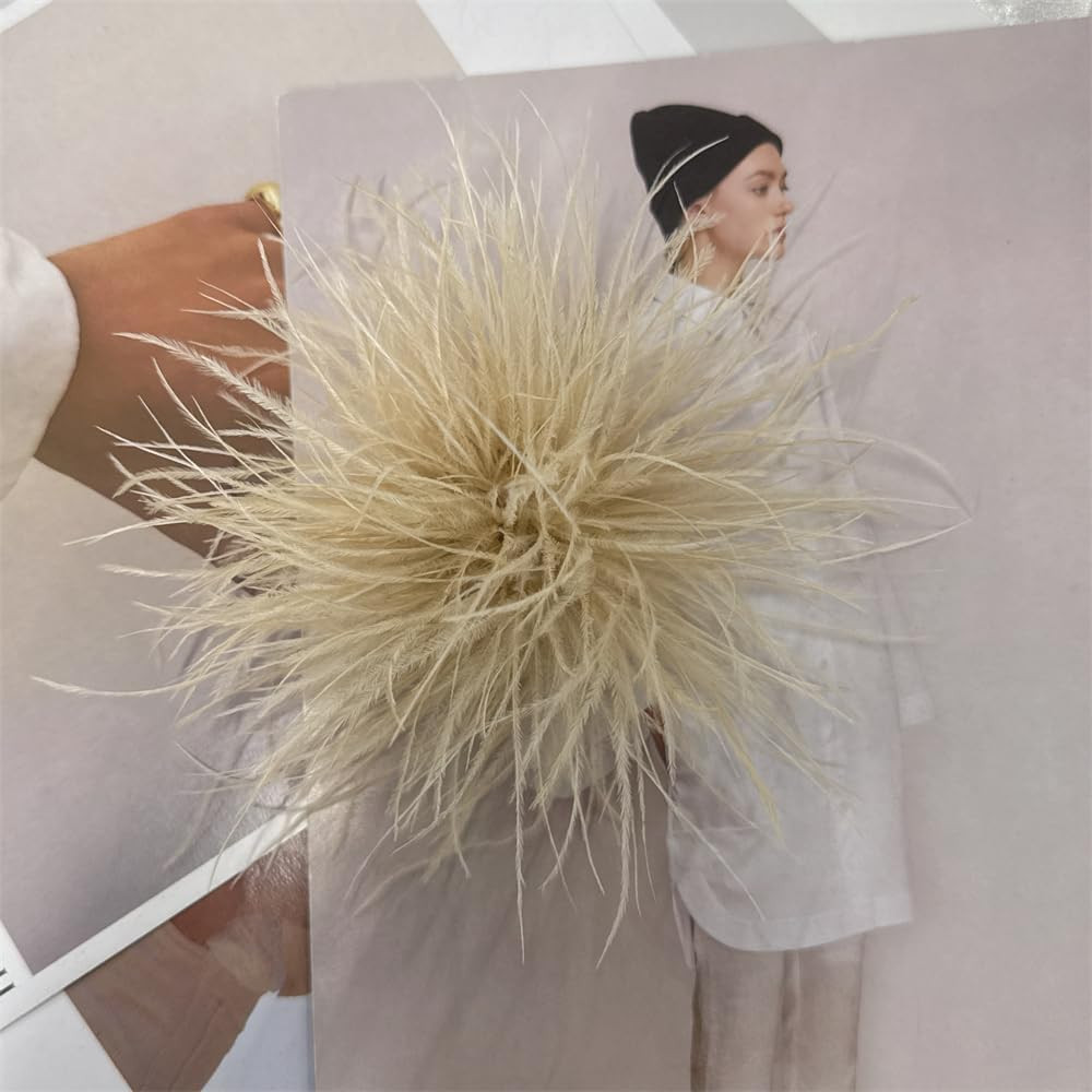 Dainty Feather Flower Large Brooch Pin for Women Men Elegant Oversized Floral La