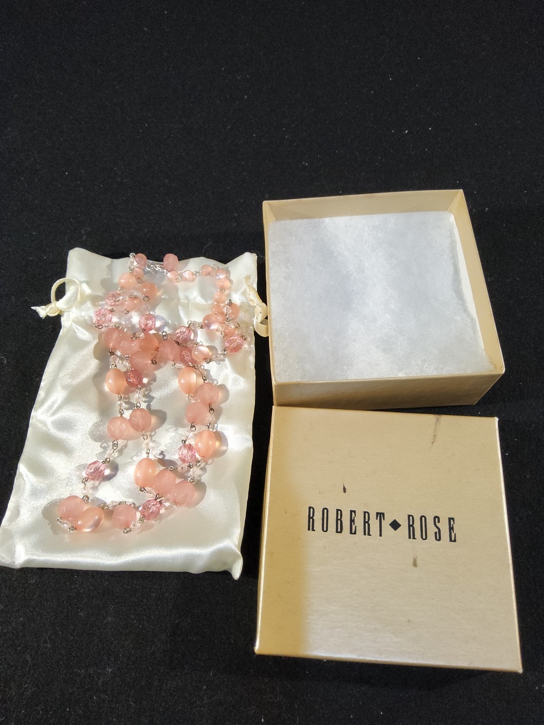 Robert Rose Pink Translucent & Facetted Graduated Beads Necklace Double Strand