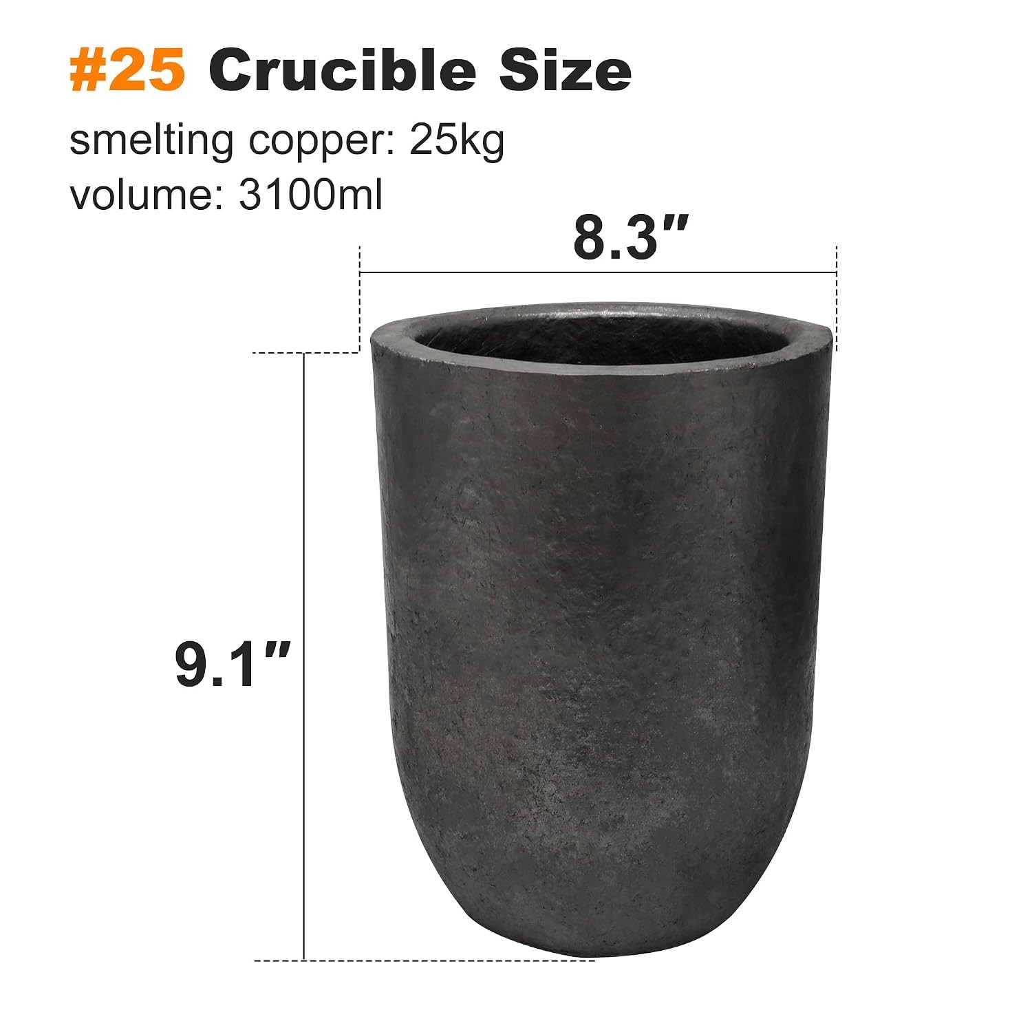 Nelyrho #25-55Lbs-25Kg Premium Graphite Crucible, Silicon Carbide Clay Crucible
