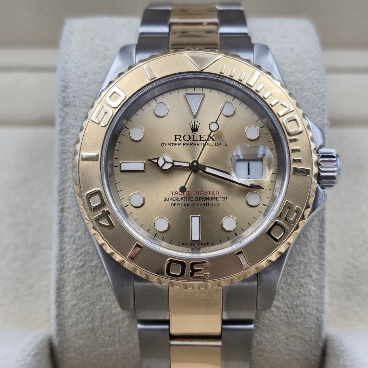 2010 Rolex Yacht-Master 16623 Champagne Dial Two Tone 18K Yellow Gold Steel 40mm
