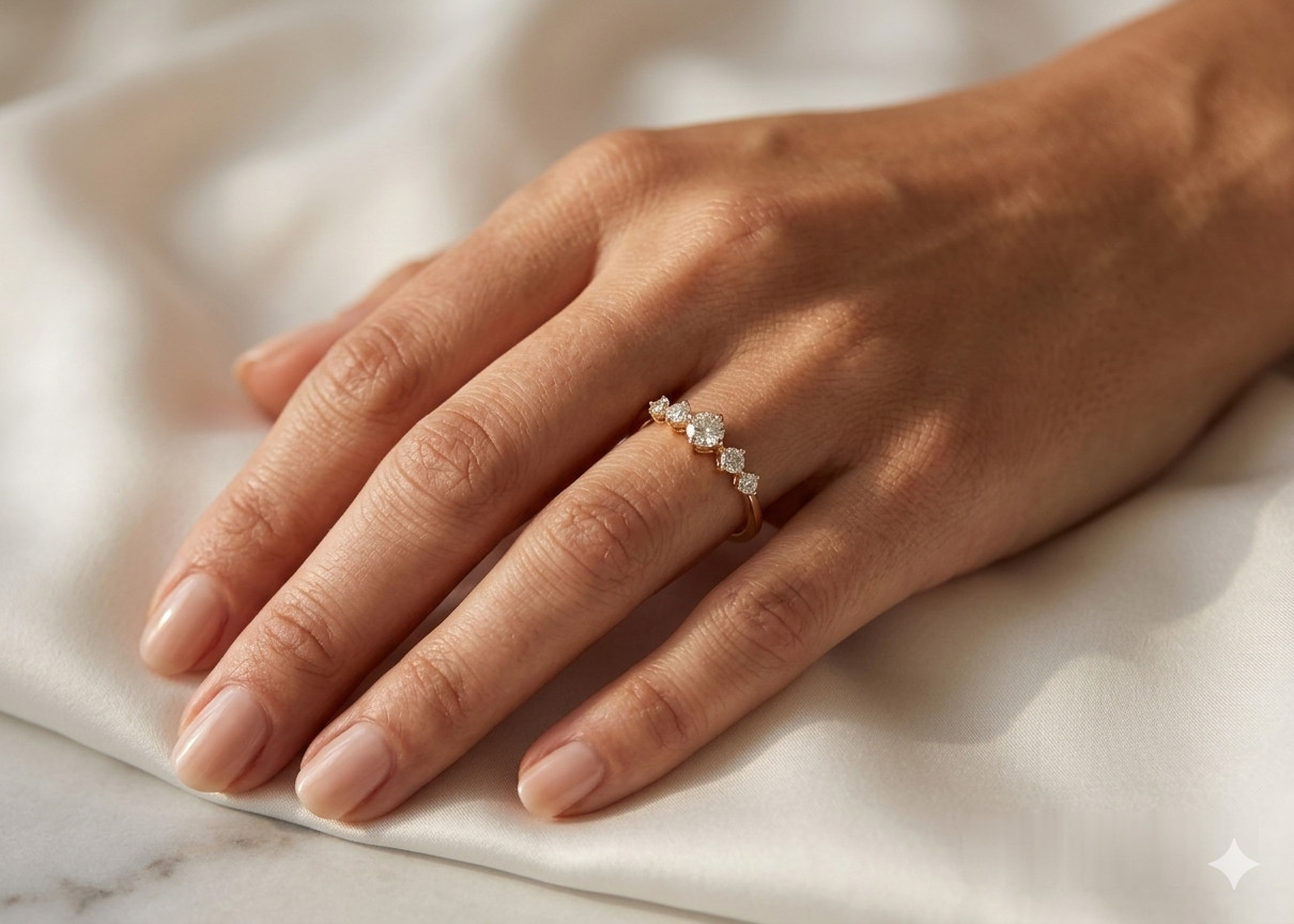 Ananta Jewels 0.15Ct Round Lab Grown Diamond Wedding Women’s Ring in Solid Gold