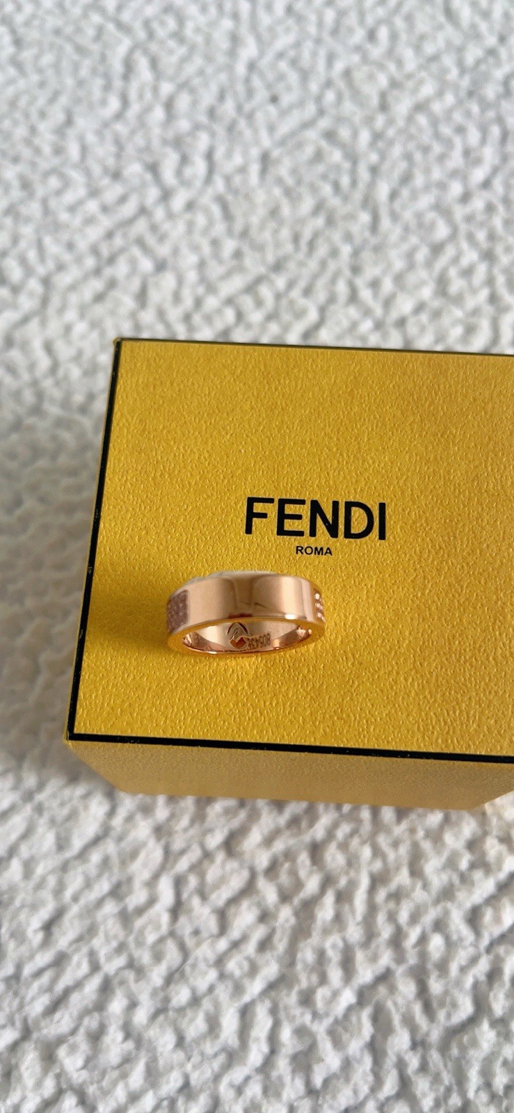Fendi F Is Fendi Ring Crystal in Rose Size Medium/ M