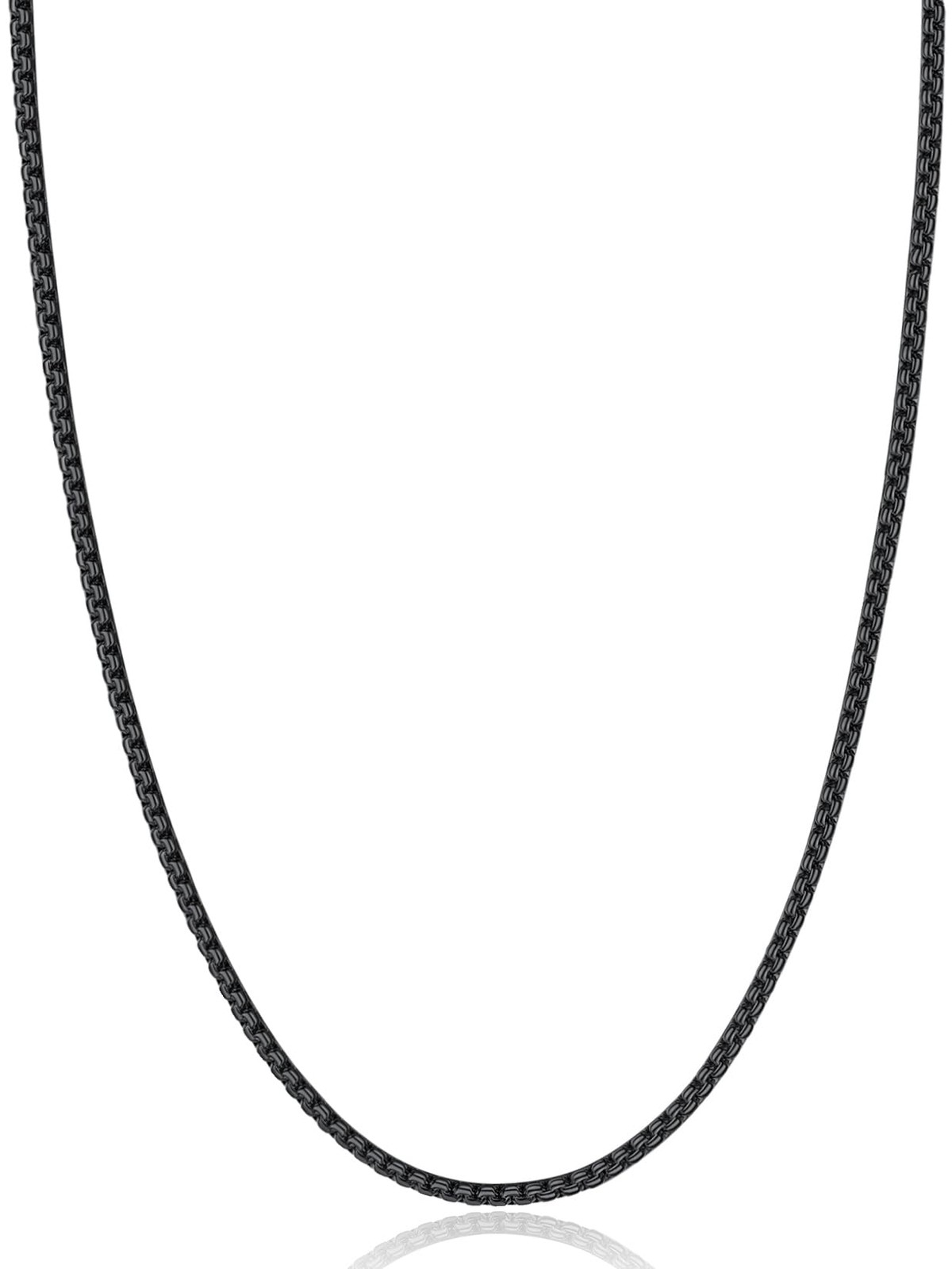 Thick Chain 22inch Black Necklace for Men Stainless Steel Hip Hop Jewelry Gift