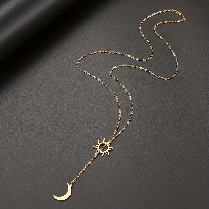 Stainless Steel Sun Moon Totem Necklace Women Exquisite Summer Party Trendy Gift